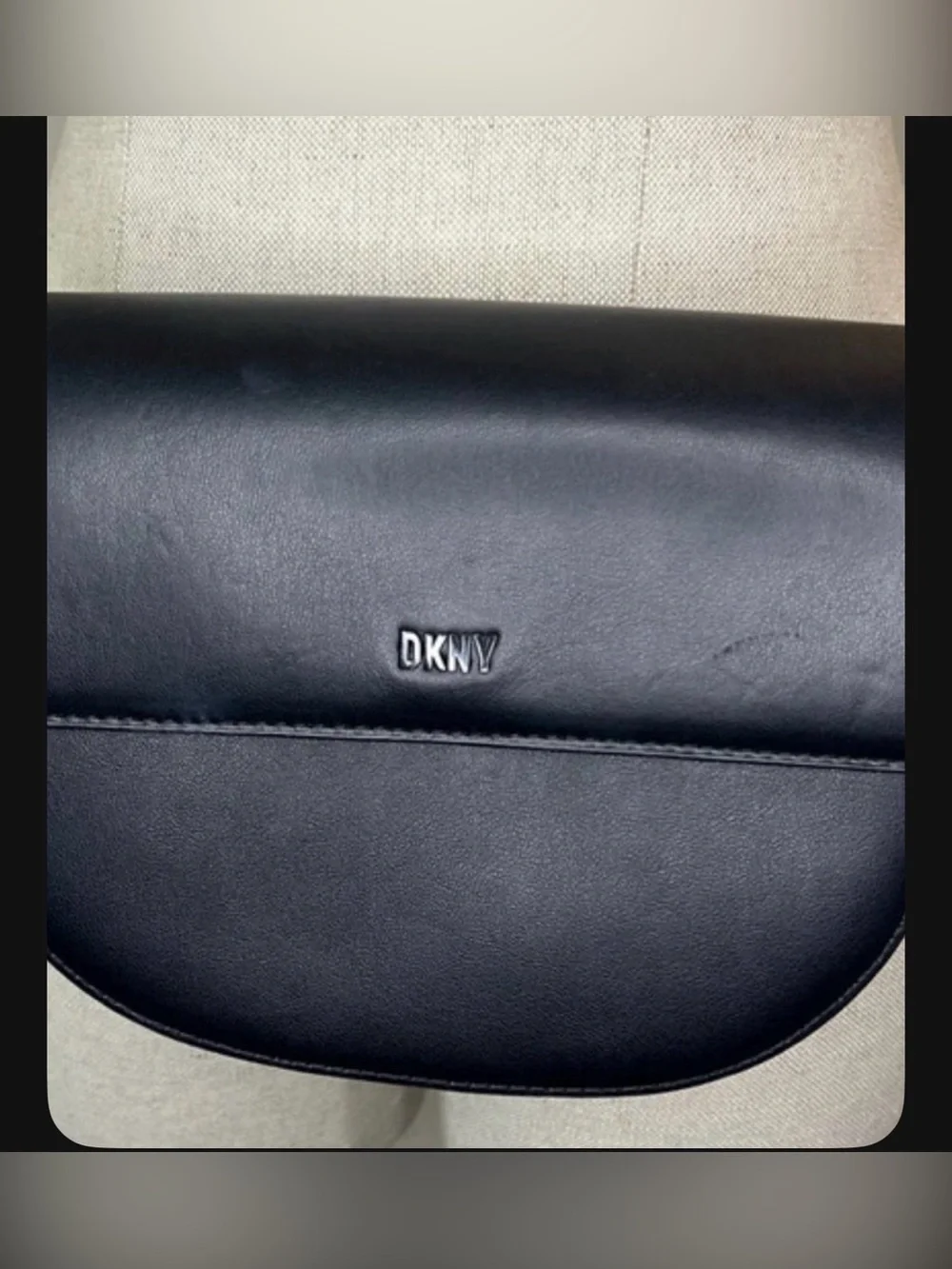Dkny Black Leather Half-Moon Crossbody Bag